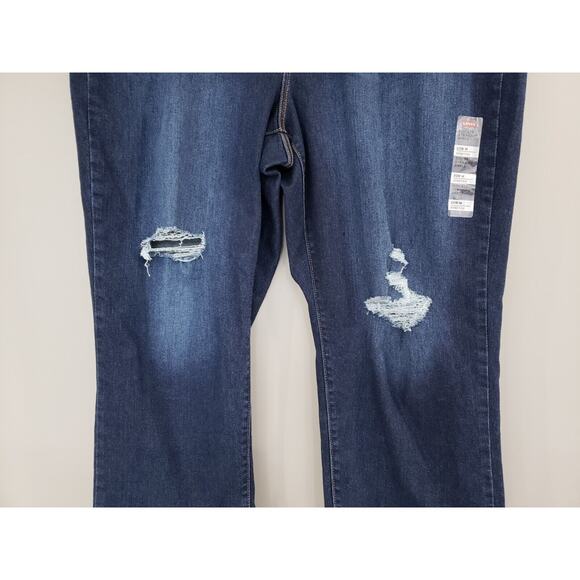 NEW Levis Ribcage Straight Ankle Jeans size 20W Dark Wash Distressed‎ - Picture 2 of 9